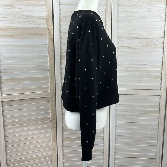 3/$25 AQUA Silver Studded Cropped Sweatshirt Sweater Medium - Picture 6 of 14